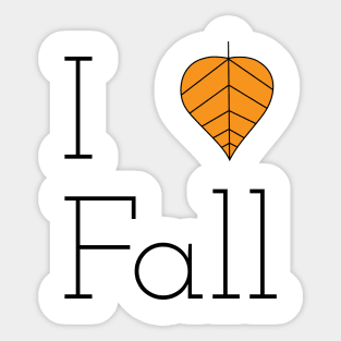 I Love Fall T-Shirt Sticker